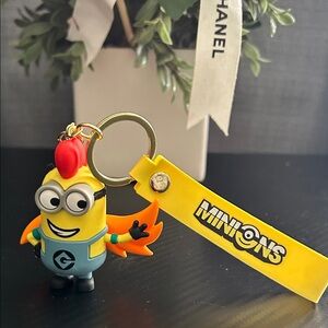 Minions Yellow Rubber Keychain with Character Charm